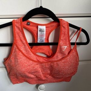 Gymshark Vital Rise Sports Bra - Orange Marl